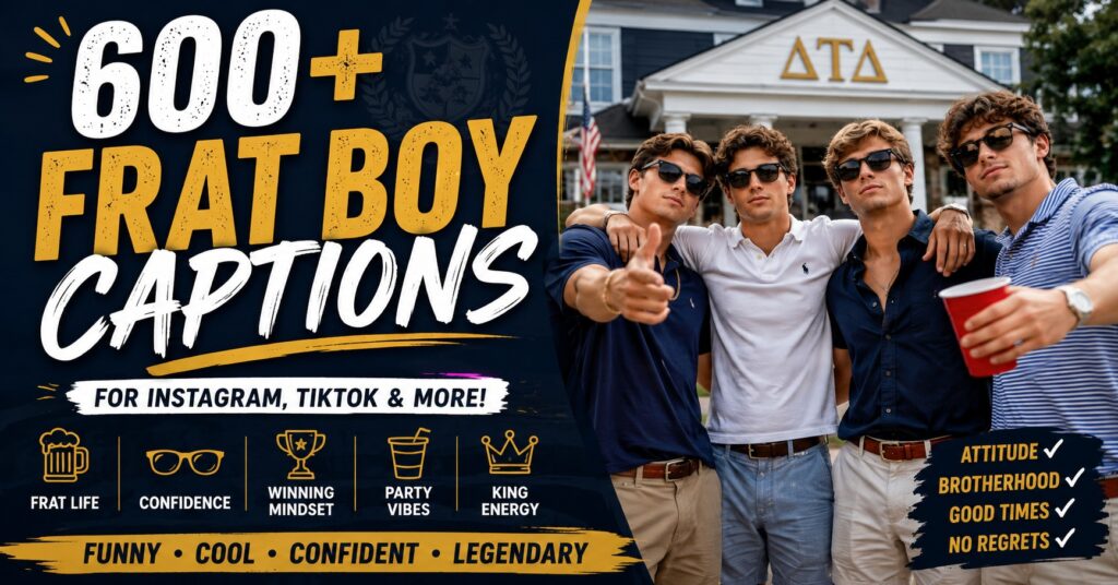 600+ Frat Boy Captions That Feel Bold, Real, and Brotherhood-Strong