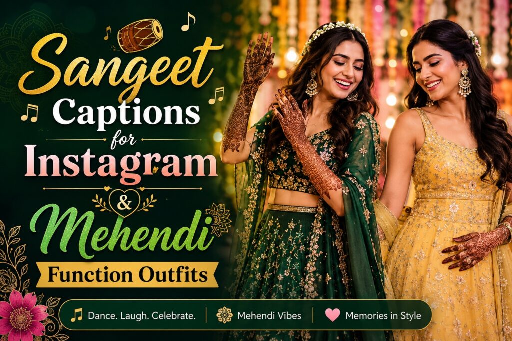 300+ Best Sangeet Captions for Instagram and Mehendi Function Outfits