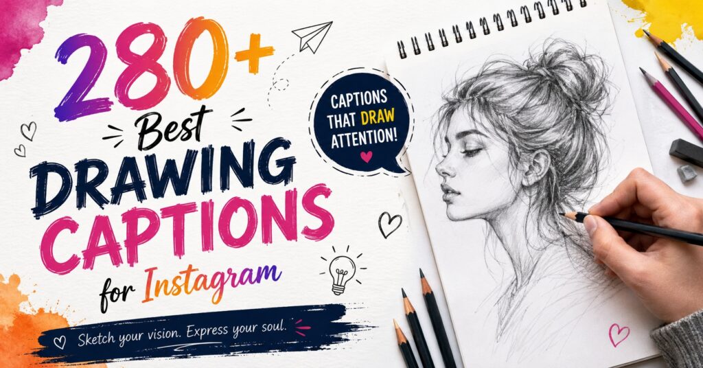 280+ Best Drawing Captions for Instagram | Short, Funny, Cute & Aesthetic for Every Artist