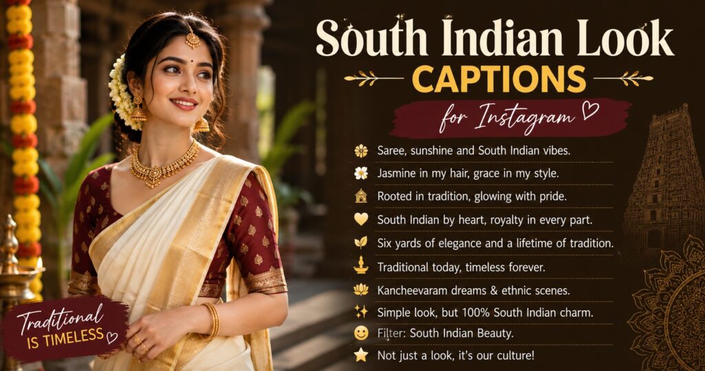 380+ Best South Indian Look Captions for Instagram That Captivate