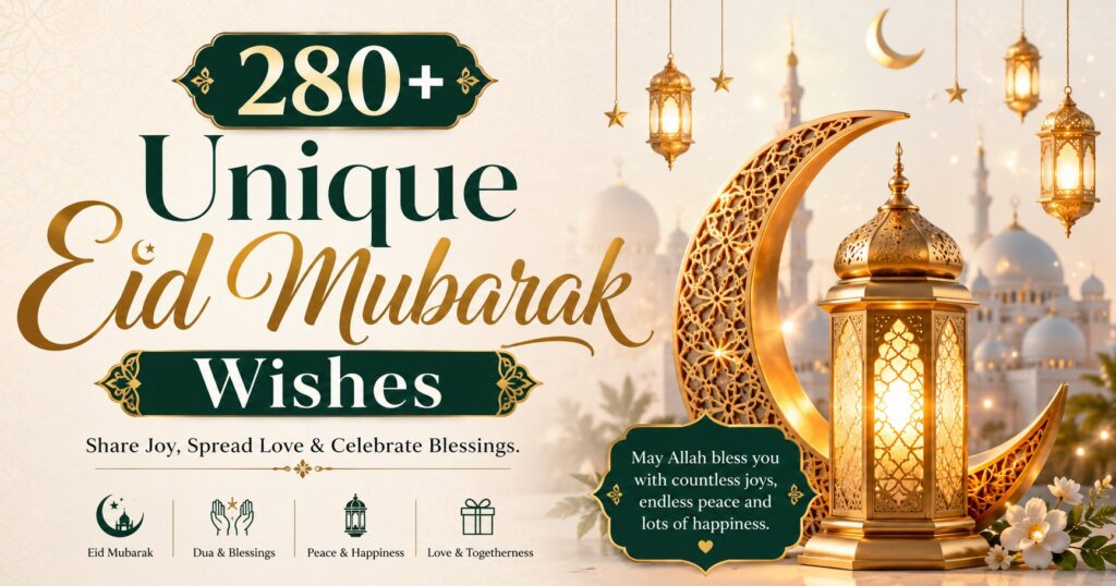 280+ Unique Eid Mubarak Wishes: Happiness & Blessing Forever