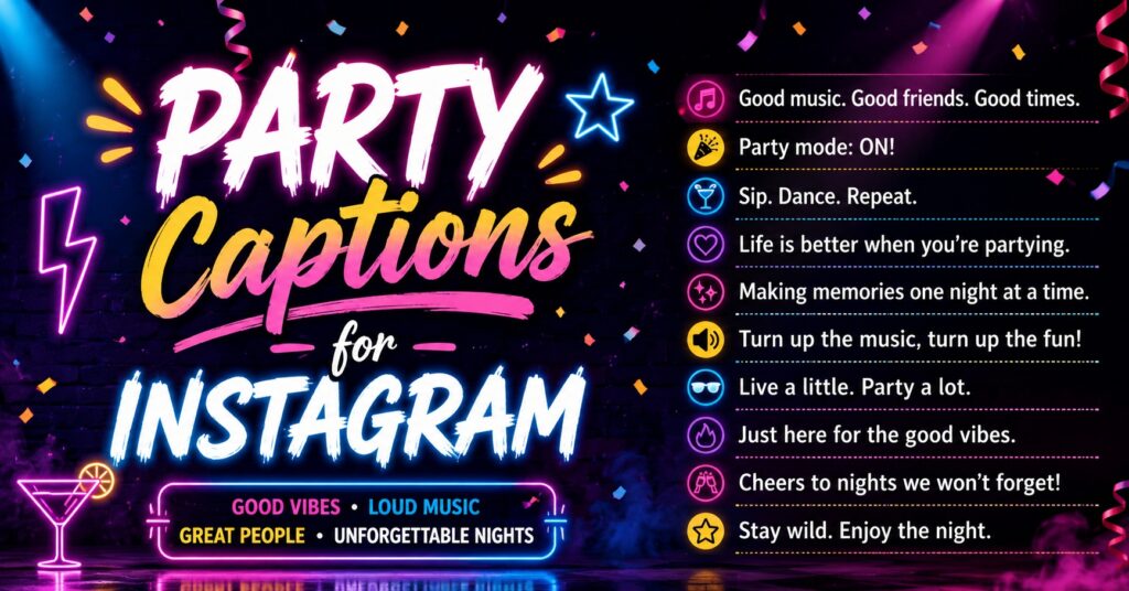 250+ Amazing Party Captions for Instagram (2026 Edition)